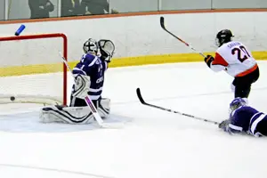 Sarazin scores on a breakaway. Photo by Angelo Lisuzzo