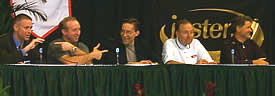 Members of the Championship Committee (l. to r., Jacobs, Wilkinson, McCaw, McDonald, Grahame) took part in USCHO.com's Town Meeting Friday in Albany, N.Y.