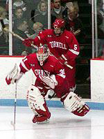 Cornell takes the ice, led by netminder David LeNeveu.