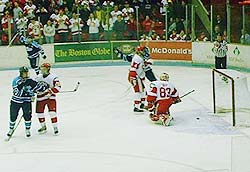 Colin Shields and Maine beat BU on March 1, but couldn't keep the Terriers from a bye (photo: Scott Weighart)