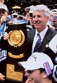 Walsh led the Black Bears to national championships in 1993 and 1999. (photos courtesy Maine sports information)