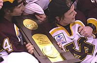 Matt Koalska (l.) and John Pohl with the championship trophy (photo: Jason Waldowski)