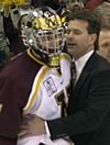 Don Lucia congratulates Adam Hauser after Thursday's semifinal win (photo: Jason Waldowski)