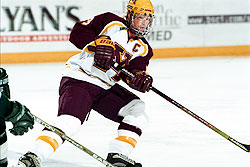 Minnesota's Jordan Leopold, the 2002 Hobey Baker winner, brought his team back to the Frozen Four.