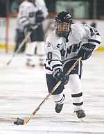 Darren Haydar notched a goal and three assists against UML on Friday. (photos courtesy UNH sports information)