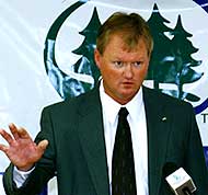 Bruce Olson was introduced as the new women's coach at Bemidji State on Friday.