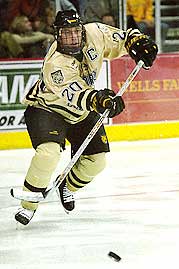 CC defenseman Tom Preissing is gunning for some lofty scoring marks. (photo: Charles W. Gibson)