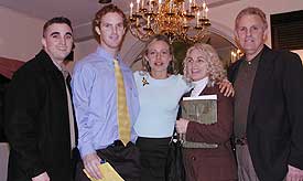 Exter's support staff throughout the ordeal (l. to r.): brother Dave Exter, himself, Erin Van Bruggen, mother Donna Exter, father Mark Exter.