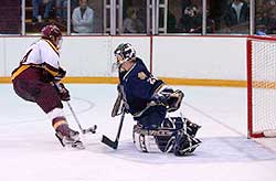 Chris Kunitz goes in on net against ND (photo: Christopher Brian Dudek)