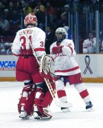 Ryan Vesce gets congrats from Dave LeNeveu after his goal.