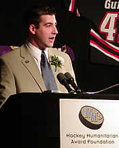 Sam Paolini received the Hockey Humanitarian Award Friday (photos: Ed Trefzger).