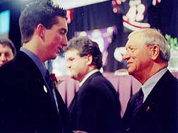 Dave LeNeveu (left) bettered a 45-year old single-season NCAA record, held by Bob Peters (right). (photo: Adam Sinovsky)