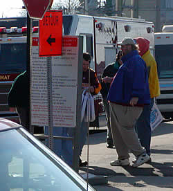 Ticket activity across from HSBC Arena two hours before Saturday's final (photo: Ed Trefzger).