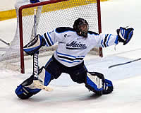 Frank Doyle is half of the Black Bears' strength in goal (photo: Christopher Brian Dudek).