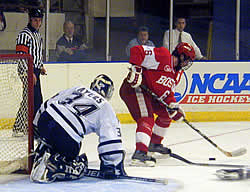 Michael Ayers shut out BU again Saturday (photo: Jayson Moy).