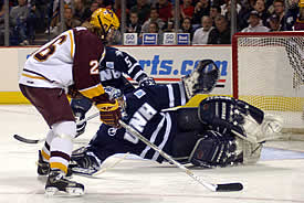 Thomas Vanek moves in for his game winning goal (photo: Talya Arbisser).