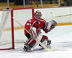 Mike Betz stops the pucks again for OSU (photo: Christopher Brian Dudek).