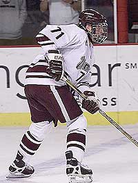 Thomas Pock's move back to the blue line sparked the Minutemen last season (photo: James Schaffer).