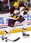 Thomas Vanek leads Minnesota in scoring as a freshman (photo: Jason Waldowski).