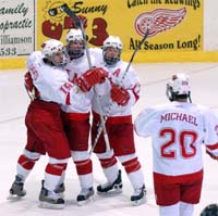 Matt Davis and teammates celebrate the winning goal (Photo: Christopher Brian Dudek)