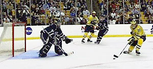 In 1998, New Hampshire finally made the Frozen Four, but met its match in the upstart Wolverines.