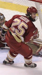 Greg Keith follows the puck after blocking a shot.