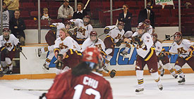 Minnesota rushes to celebrate the title (Photos:  Timothy M. McDonald)