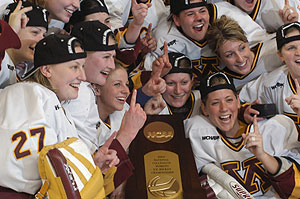Minnesota celebrates the 2004 NCAA title.