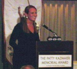 Krissy Wendell is all smiles after winning the Patty Kazmaier Award.