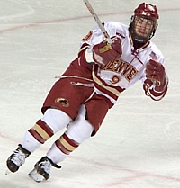 Gabe Gauthier has Denver's fourth goal of the semifinal against CC (photo: Melissa Wade).