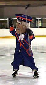 The Hobart Statesman mascot in action.