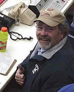 Dave Sears prepares for the championship starting lineup announcements.