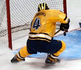 Brandon Kaleniecki scores into an open net Friday (photos: Christopher Brian Dudek).