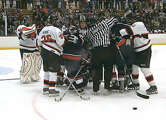 Tempers flare during the second period.