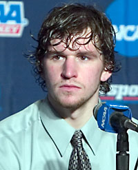 Jordan Parise says the Sioux hold no animosity over the Robbie Bina-Geoff Paukovich incident (photos: Melissa Wade).