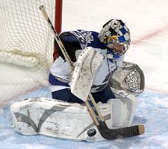 Netminder Peter Foster has gotten hot at the right time for the Falcons (photo: Air Force media relations).