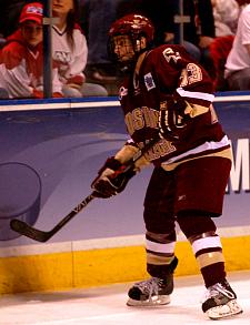 Pat Gannon scored the only goal of the first period, but Robbie Earl answered for Wisconsin in the middle frame (photo: Skip Strandberg).