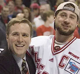 Mike Eaves relishes the euphoria that captain Adam Burish and the rest of his team are enjoying with their national championship victory (photo: Melissa Wade).