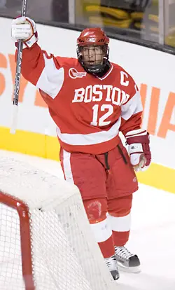 Brad Zancanaro celebrates his second-period goal.