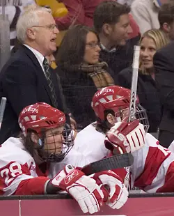 BU head coach Jack Parker barks out orders (photo: Melissa Wade)