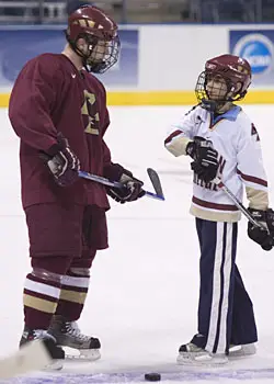 BC senior Chris Collins and Jacob Paluch during a little downtime at Friday's practice (photo: Melissa Wade).