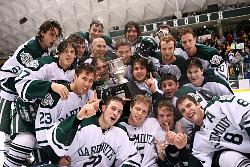 ...along with Dartmouth, as the Big Green pose with the trophy (photo: Dartmouth sports information).