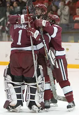 Harvard celebrates the win (photo: Melissa Wade)