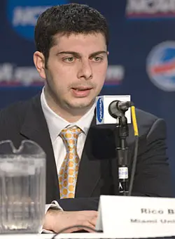 Miami head coach Enrico Blasi addresses the media at the NCAA regionals (photo: Melissa Wade).