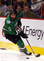 Rylan Kaip scored his first goals in 60 games Friday -- just in time for UND's WCHA title hopes (photo: Jason Waldowski).