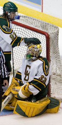 David Leggio is consoled after allowing the winning goal. (photo: Melissa Wade)