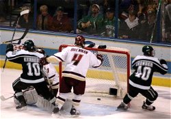 Tim Kennedy scores the game-tying goal (photo: Skip Strandberg)