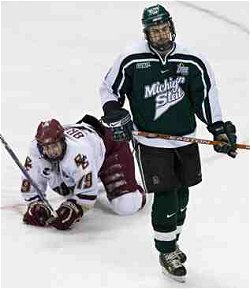 The Eagles were left on the ice by the Michigan State defense and special teams. (photo: Melissa Wade)