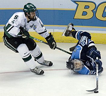 After a scorching start, Maine found itself upended by Michigan State Thursday (photo: Melissa Wade).