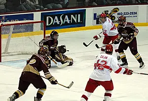 Goalie David Thompson looks to backstop an ECAC East championship for the Cadets.